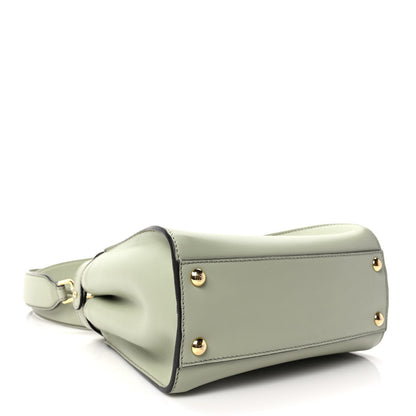 Fendi Vitello Seta Canvas FF Embroidered Mini Peekaboo Iconic Satchel Green Tea 4 of 8