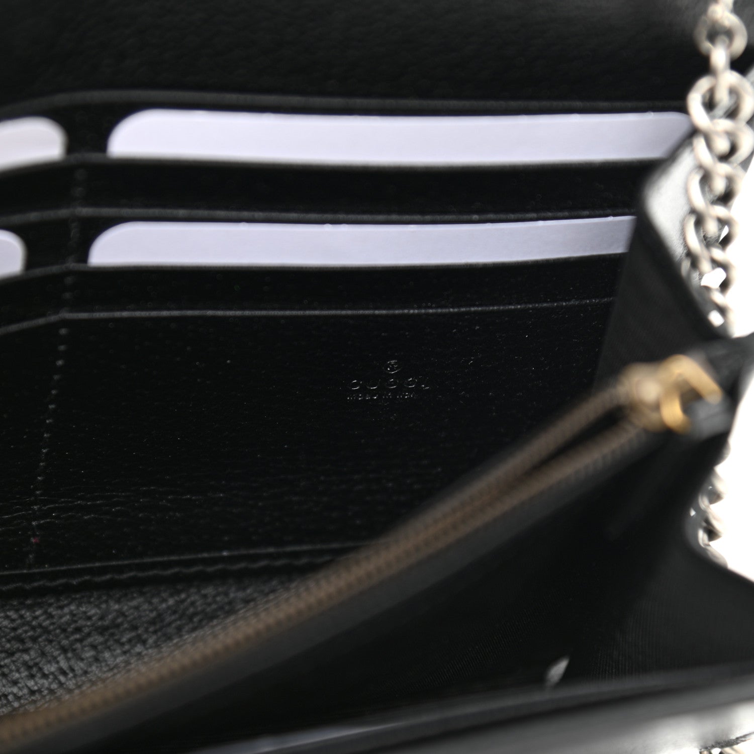 Gucci Calfskin Web Mini Dionysus Chain Wallet Black 6 of 10