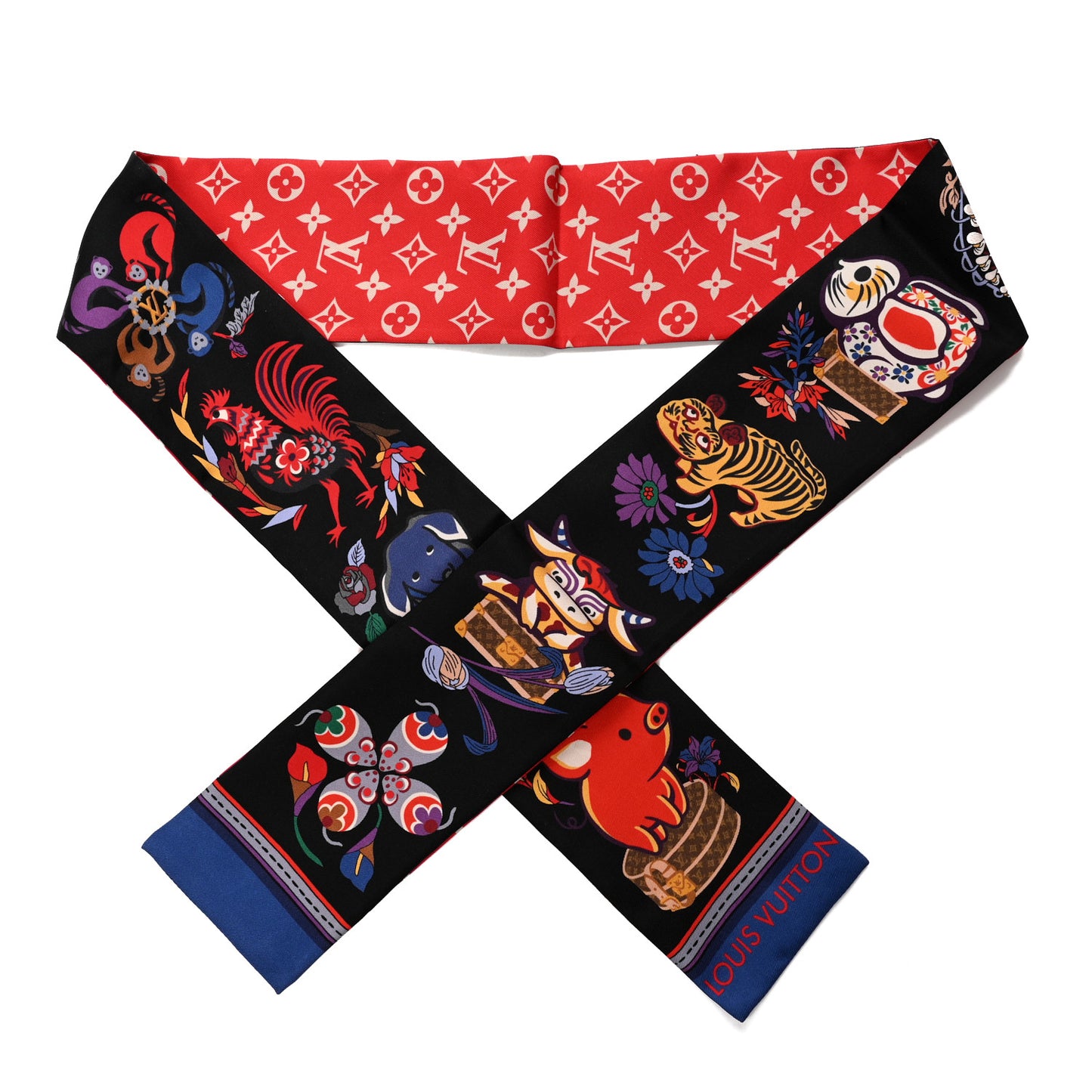 Silk Monogram Superstition Bandeau Black