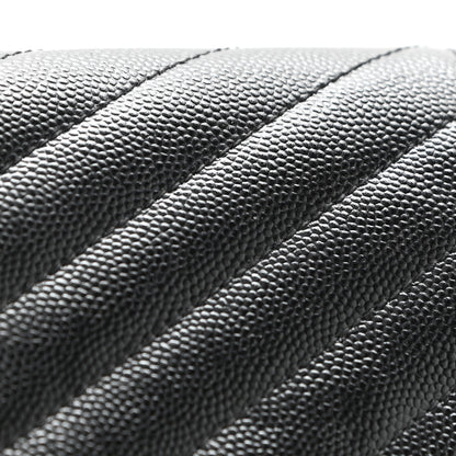 Saint Laurent Grain De Poudre Matelasse Chevron Monogram Envelope Clutch Black 10 of 15