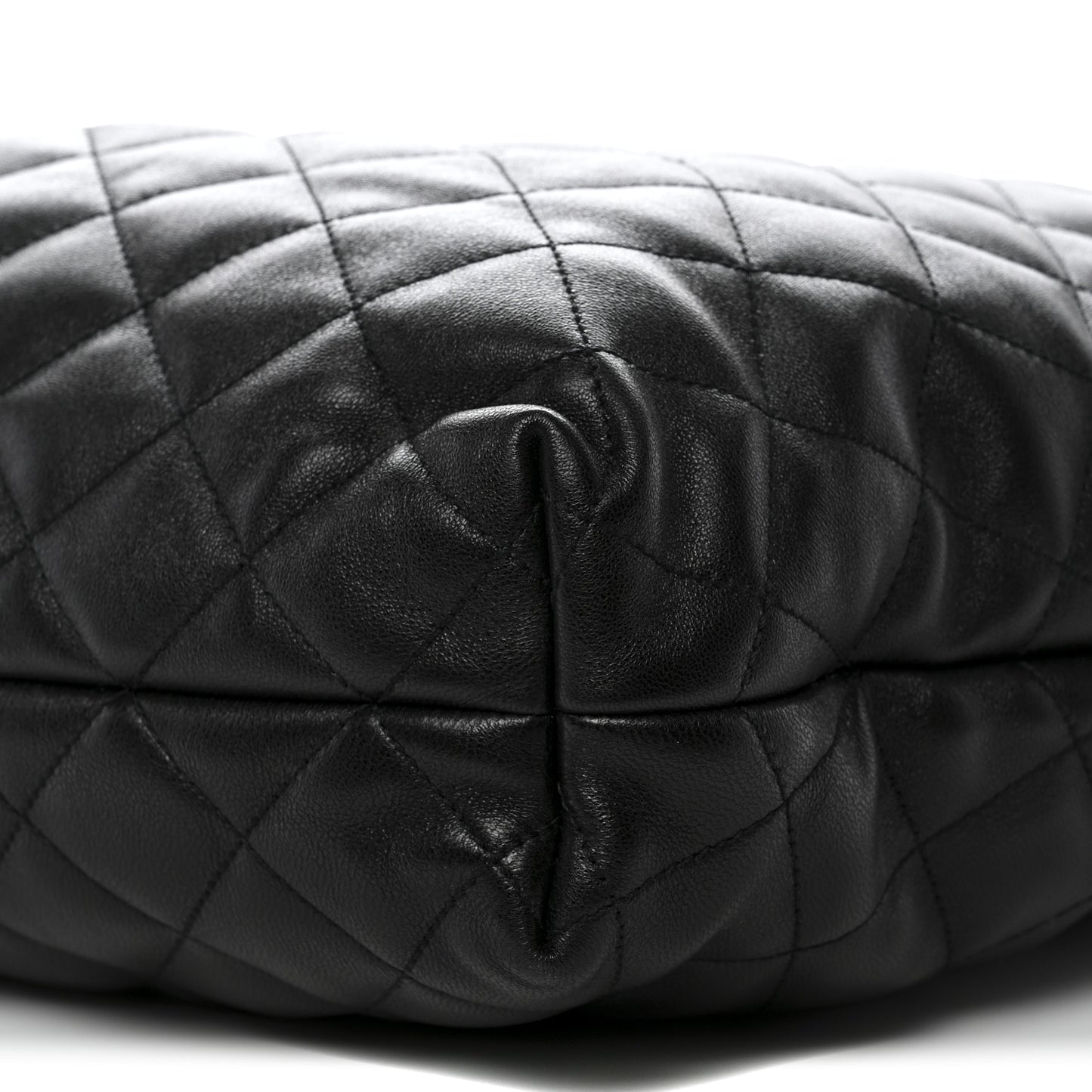 Lambskin Quilted Maxi Icare Shopping Tote Black
