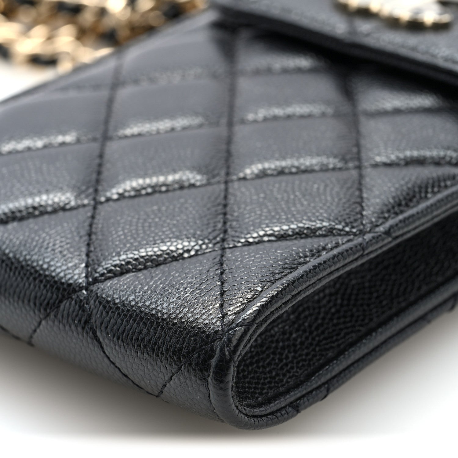 Chanel Caviar Quilted Crystal CC Airpods Pro and Phone Case With Chain Black 9 of 9