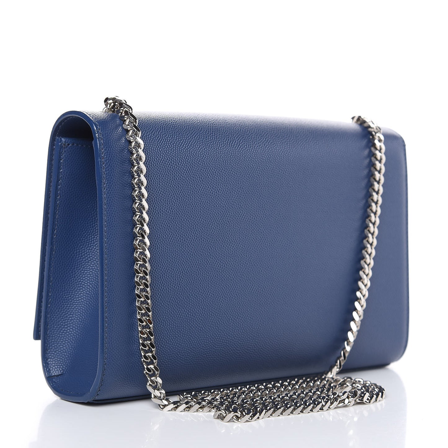Grain De Poudre Medium Classic Monogram Kate Satchel Denim Blue