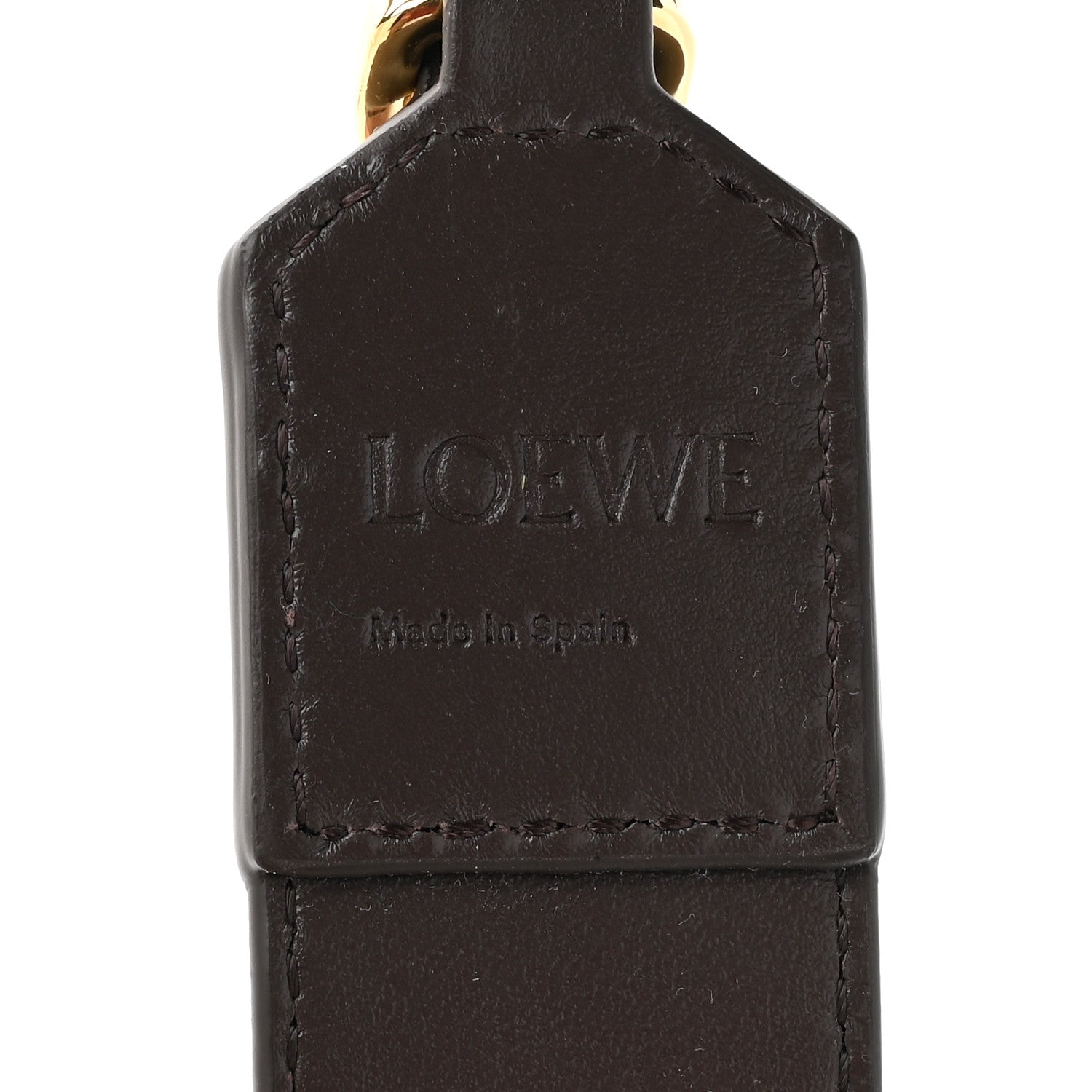 Loewe Satin Calfskin Embossed Anagram Strap Dark Chocolate 4 of 5