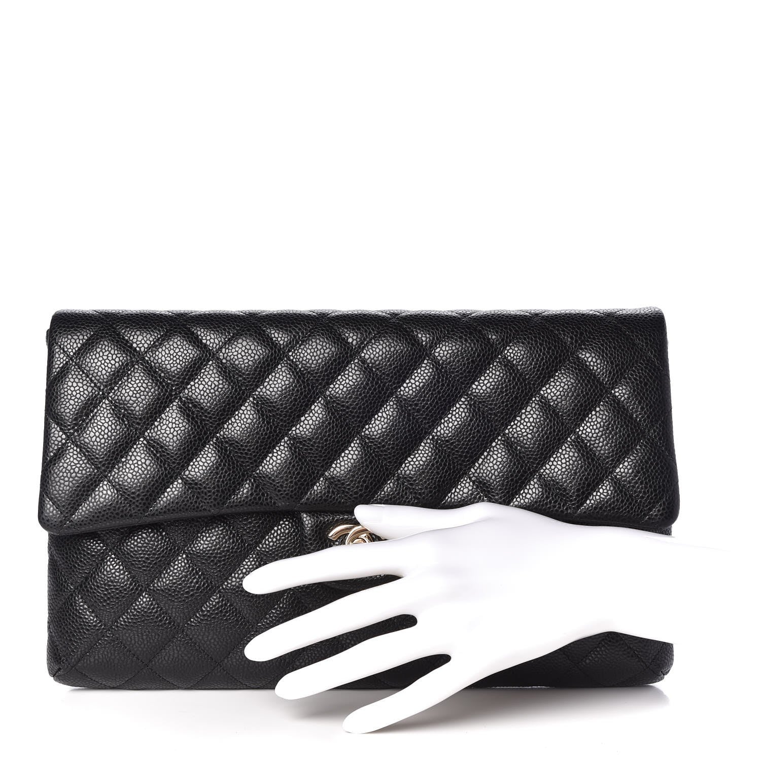 Chanel Caviar Quilted Flap Clutch Black 2 of 8