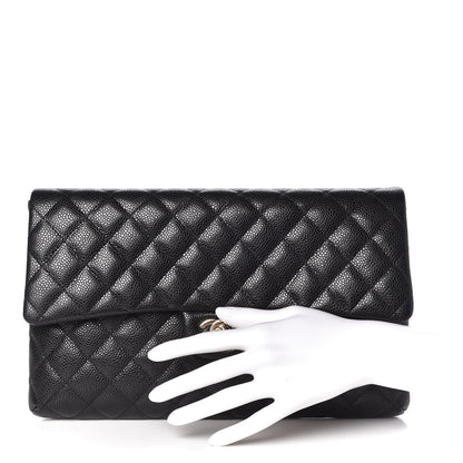 Chanel Caviar Quilted Flap Clutch Black 2 of 8