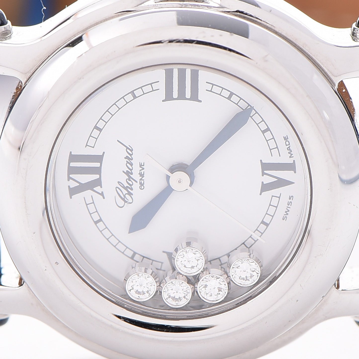 Stainless Steel Alligator 5 Diamond 26mm Happy Sport Quartz Watch
