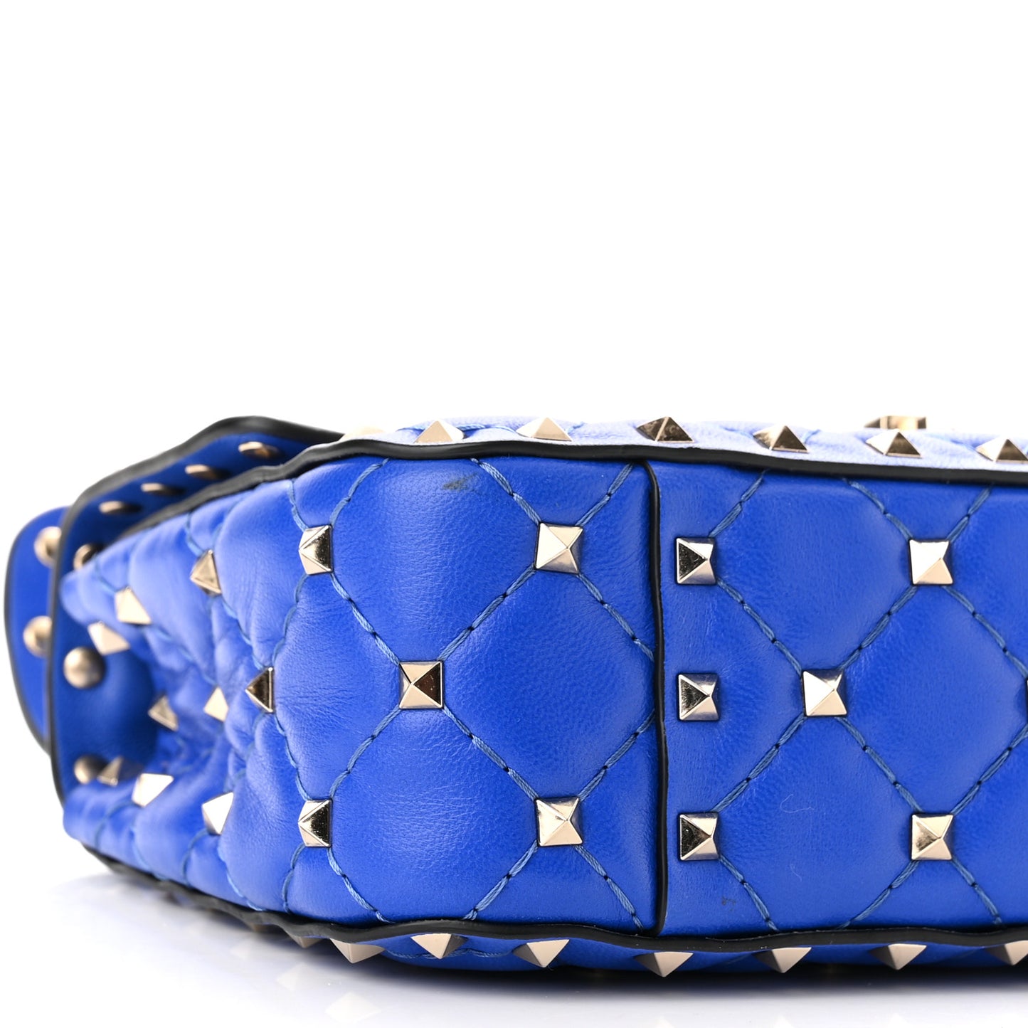 Nappa Small Rockstud Spike Shoulder Bag Acid Blue