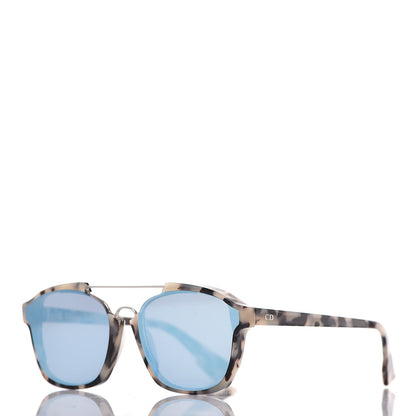 Christian Dior Abstract Square Mirrored Sunglasses Spotted Havana Blue 1 of 9