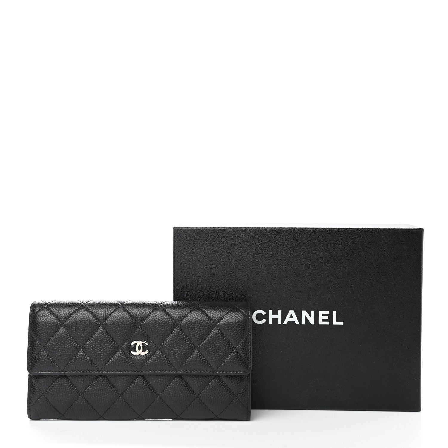 Chanel Caviar Quilted Large Gusset Flap Wallet Black 9 of 9