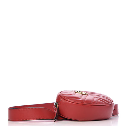 Gucci Calfskin Matelasse GG Marmont Belt Bag 85 34 Hibiscus Red 4 of 10