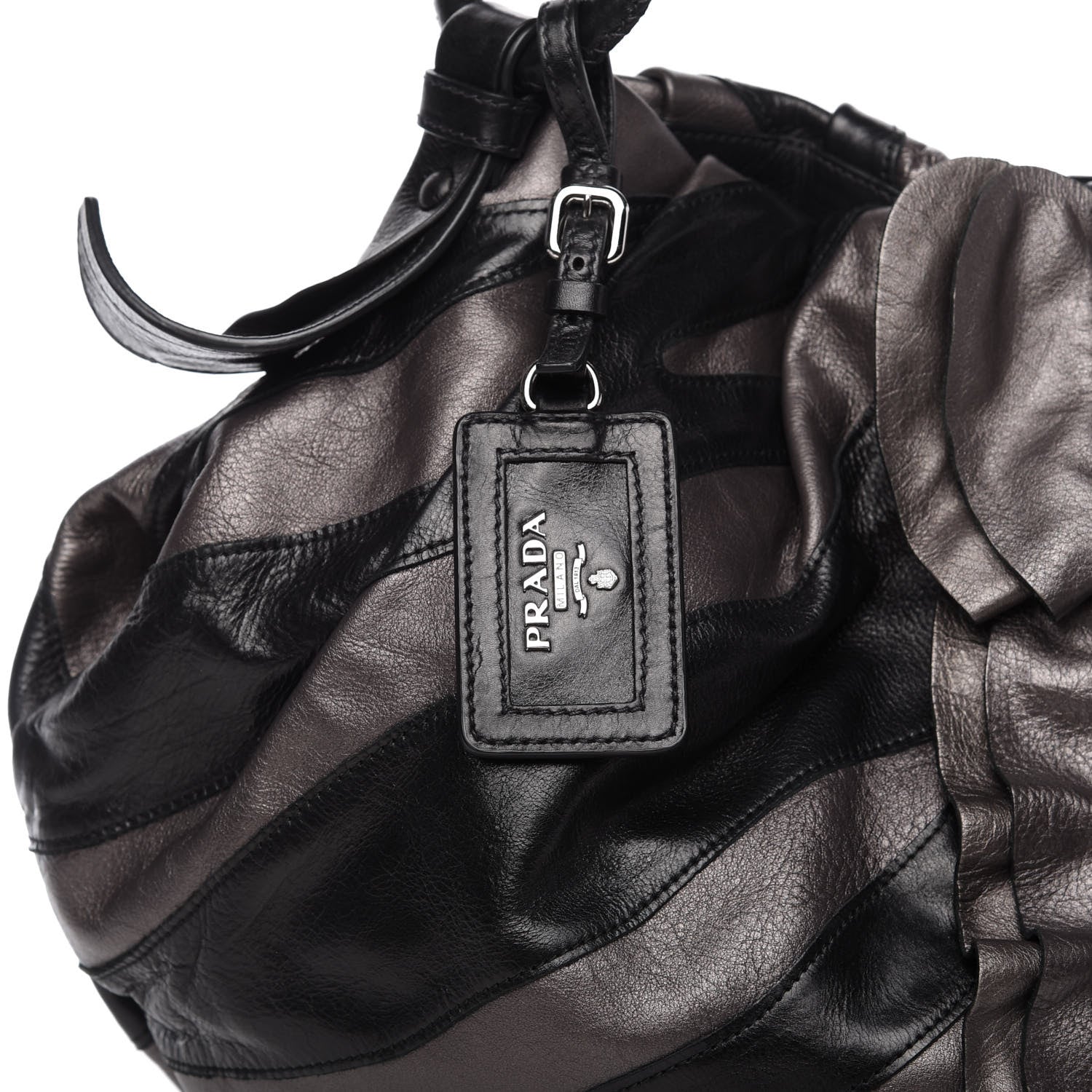 Prada Vitellino Mordo Hobo Grafite 10 of 11