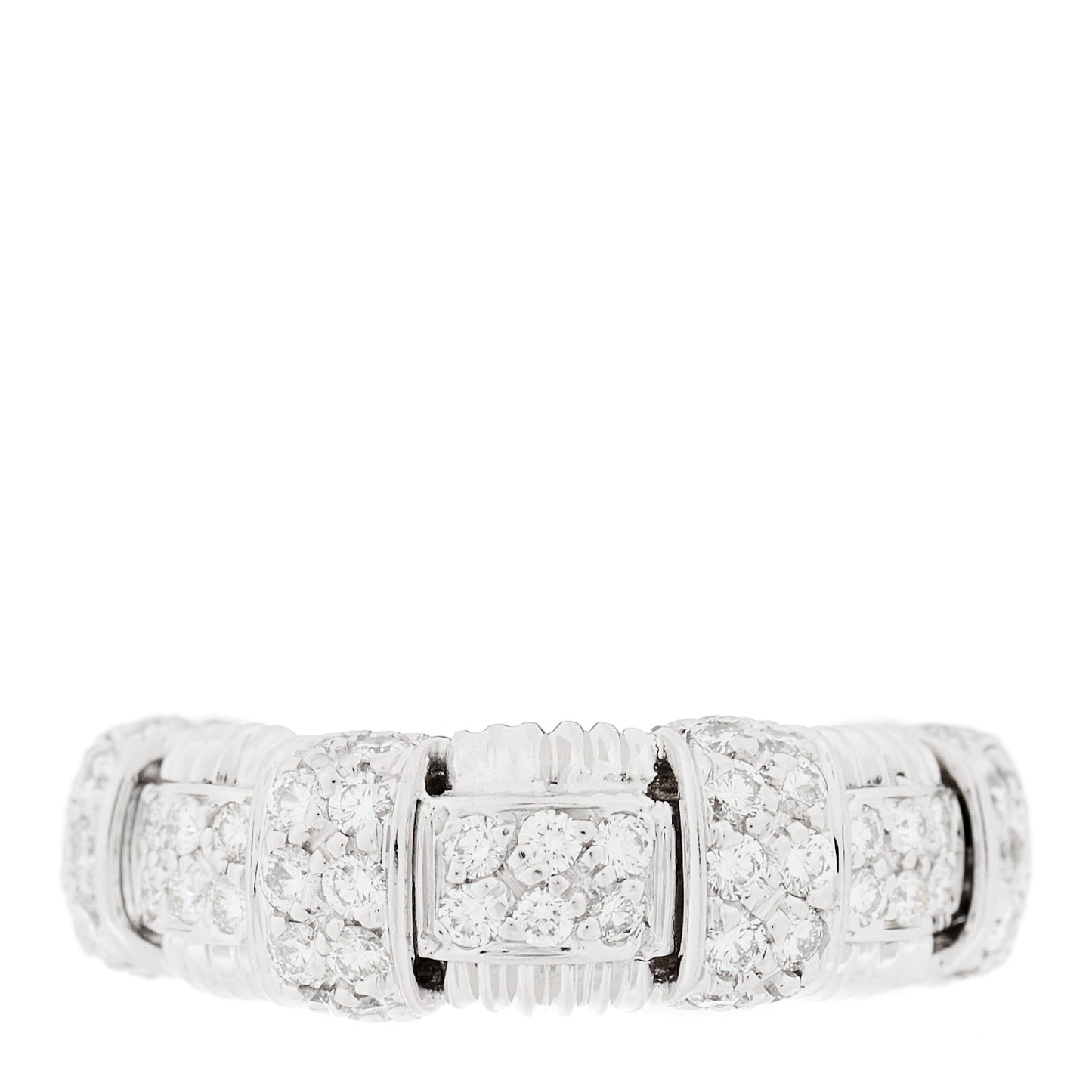 18K White Gold Diamond Appasionata Woven Ring 50 5.25