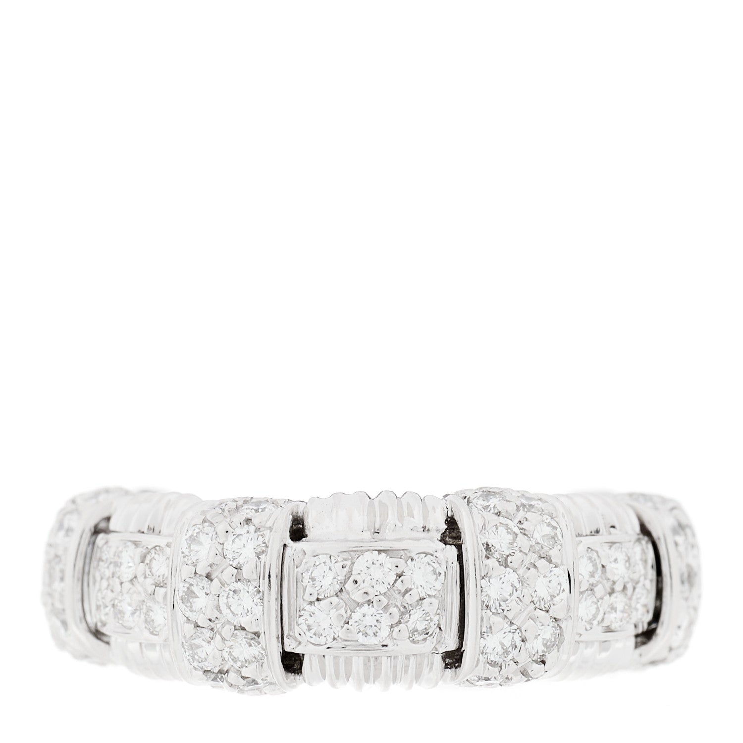 Roberto Coin 18K White Gold Diamond Appasionata Woven Ring 50 5.25 1 of 5