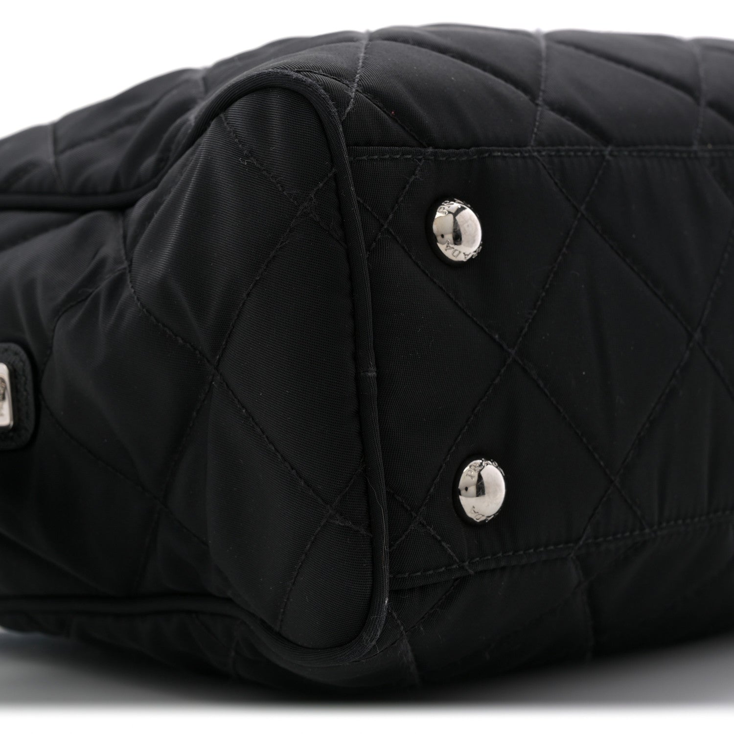 Prada Nylon Tessuto Impuntu Quilted Shoulder Bag Black 9 of 11