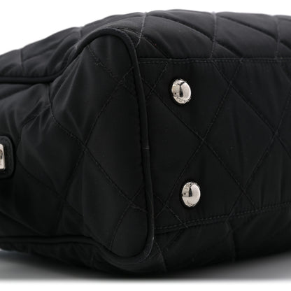 Prada Nylon Tessuto Impuntu Quilted Shoulder Bag Black 9 of 11