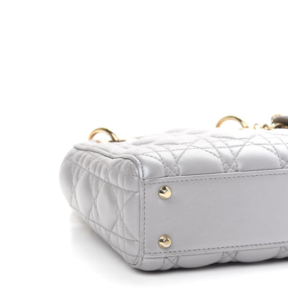 Christian Dior Metallic Lambskin Cannage Mini Lady Dior Grey 8 of 9