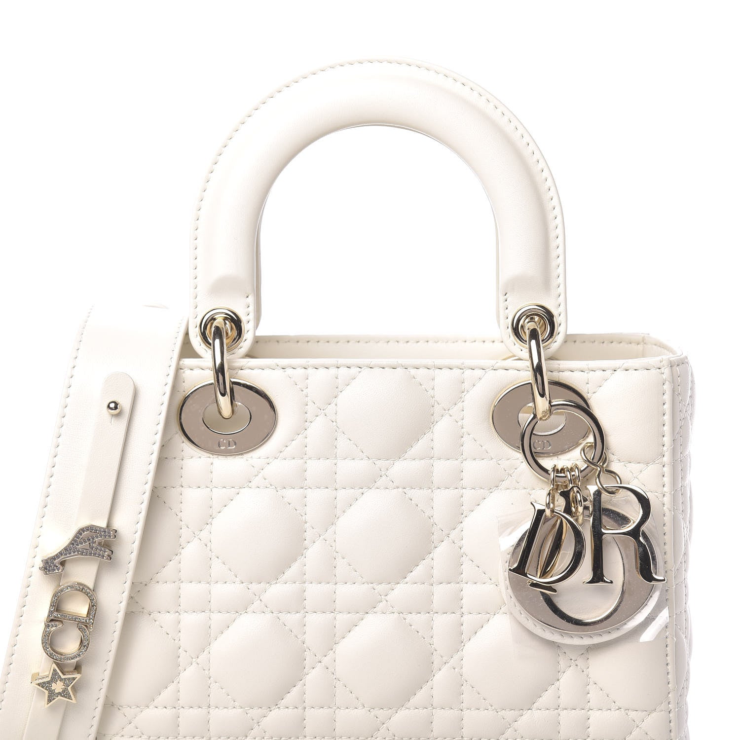 Christian Dior Lambskin Cannage Small My ABCDior Lady Dior White 9 of 11