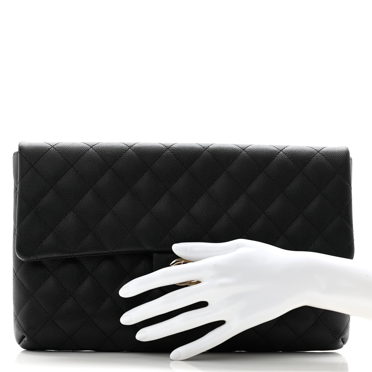 Chanel Caviar Quilted Flap Clutch Black 2 of 9