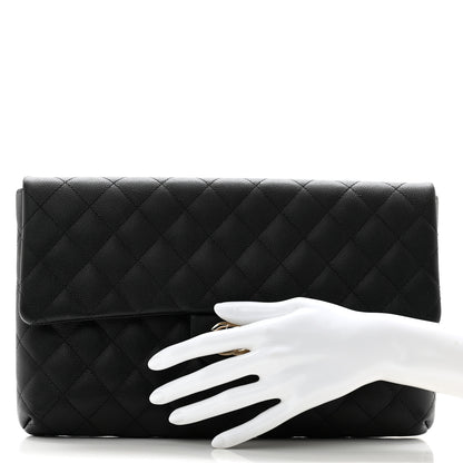 Chanel Caviar Quilted Flap Clutch Black 2 of 9