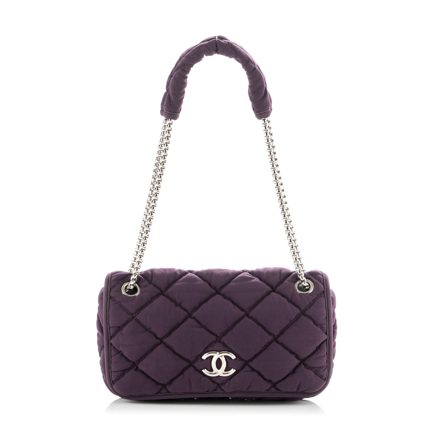 Chanel Nylon Bubble Quilt Medium Flap Purple 1 of 7