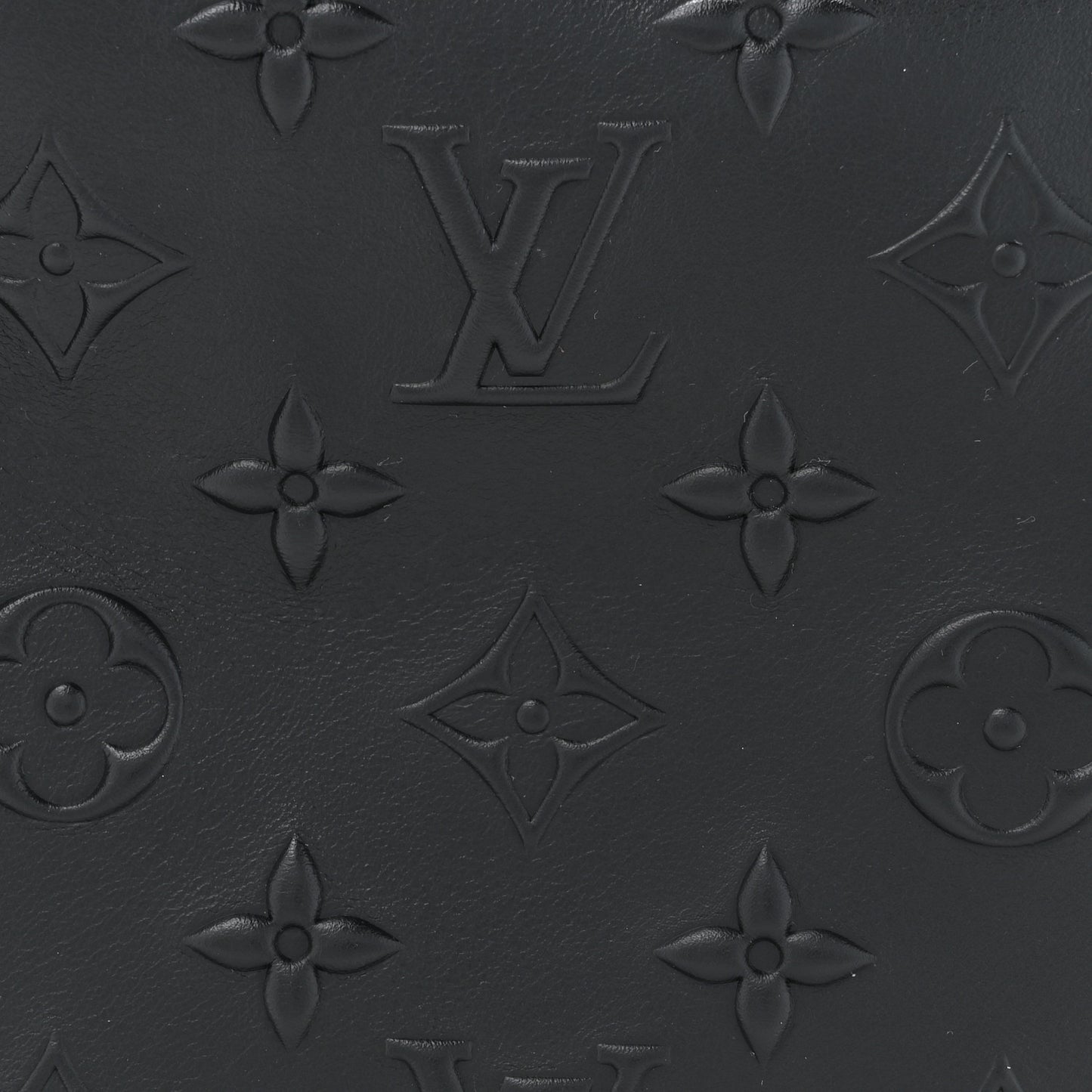 Calfskin Debossed Monogram Side Trunk Black