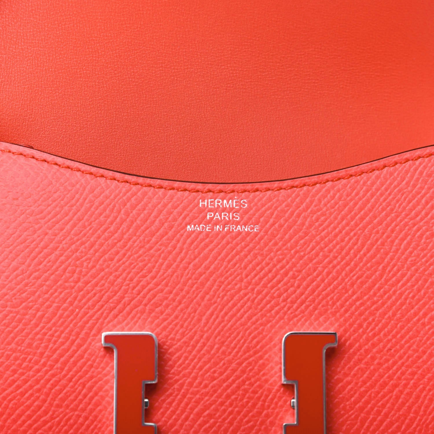 Hermes Epsom Enamel Constance Slim Wallet Rose Texas Rouge De Coeur 6 of 10