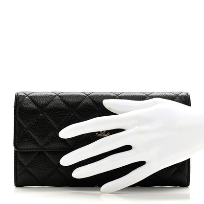 Chanel Caviar Quilted Large Gusset Flap Wallet Black 2 of 8