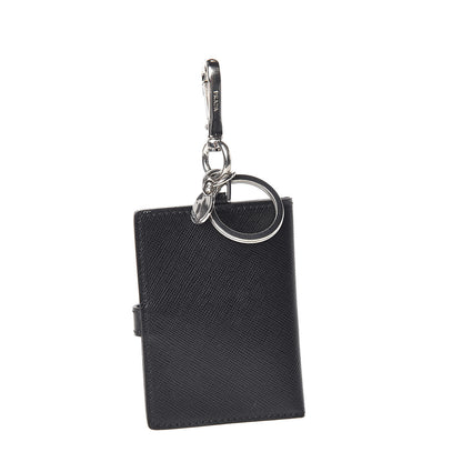 Prada Saffiano Card Case Key Ring Black 3 of 4