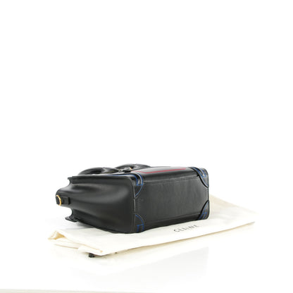 Celine Smooth Calfskin Multicolor Double Stitching Nano Luggage Black 4 of 7