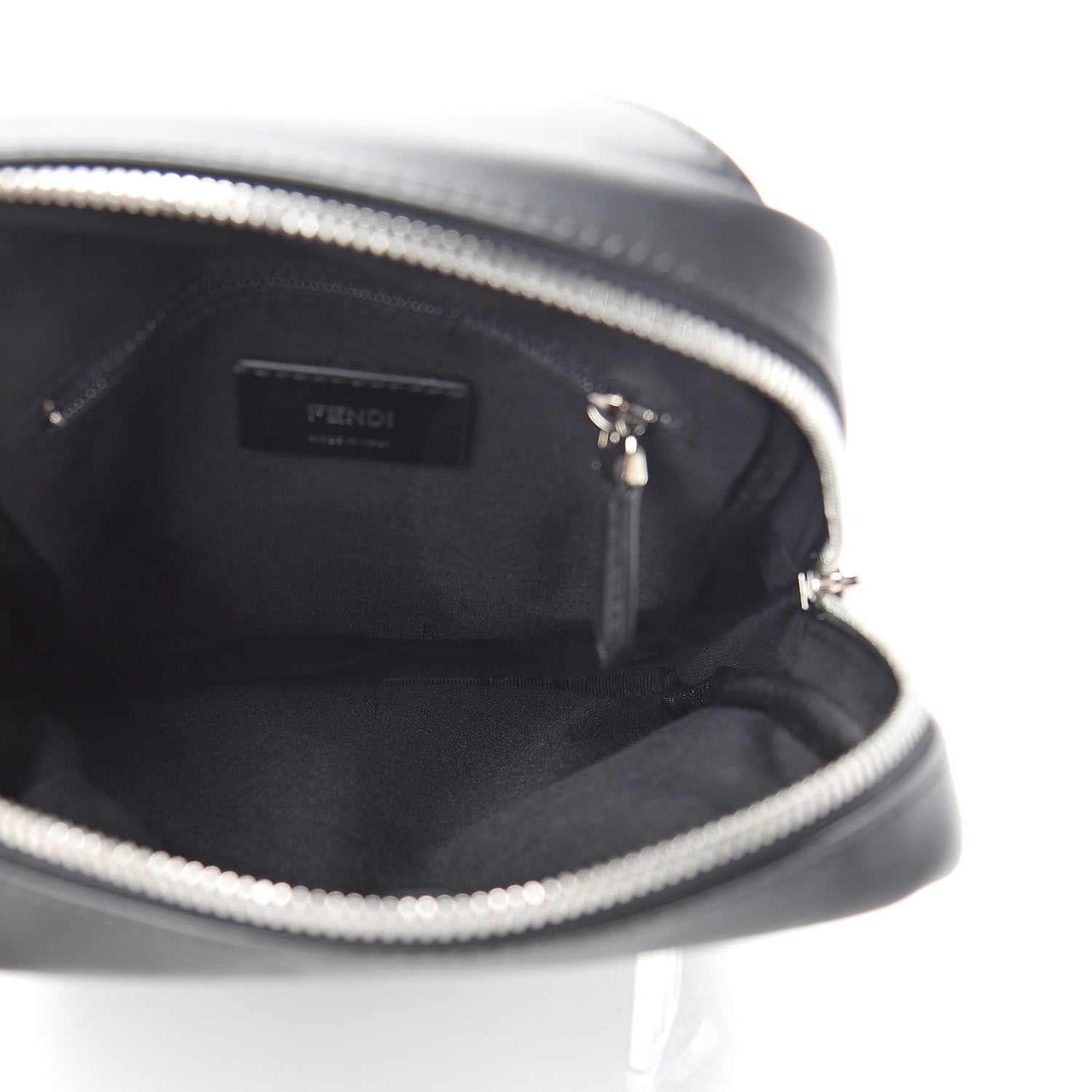 Fendi Glazed Fabric Vitello Liberty FF 1974 Diagonal Sling Bag Tobacco Moresco Black 4 of 9