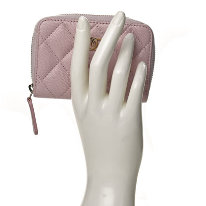 Chanel Caviar Quilted Zip Coin Purse Light Pink 2 of 13