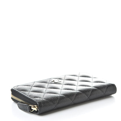 Chanel Caviar Quilted Small Zip Around Wallet Black 4 of 9