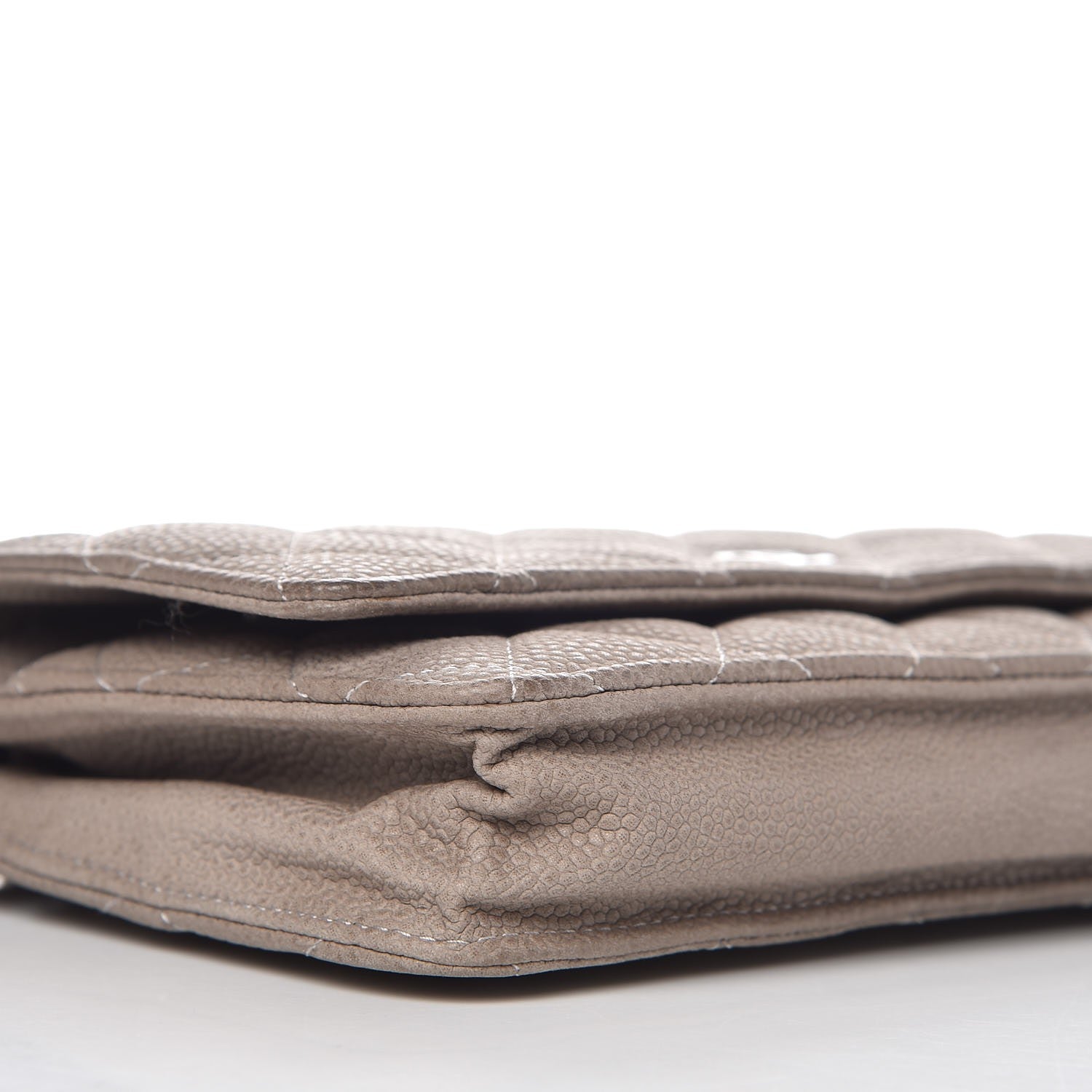 Chanel Iridescent Caviar Quilted Wallet On Chain WOC Gray 13 of 14