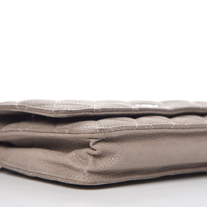 Chanel Iridescent Caviar Quilted Wallet On Chain WOC Gray 13 of 14