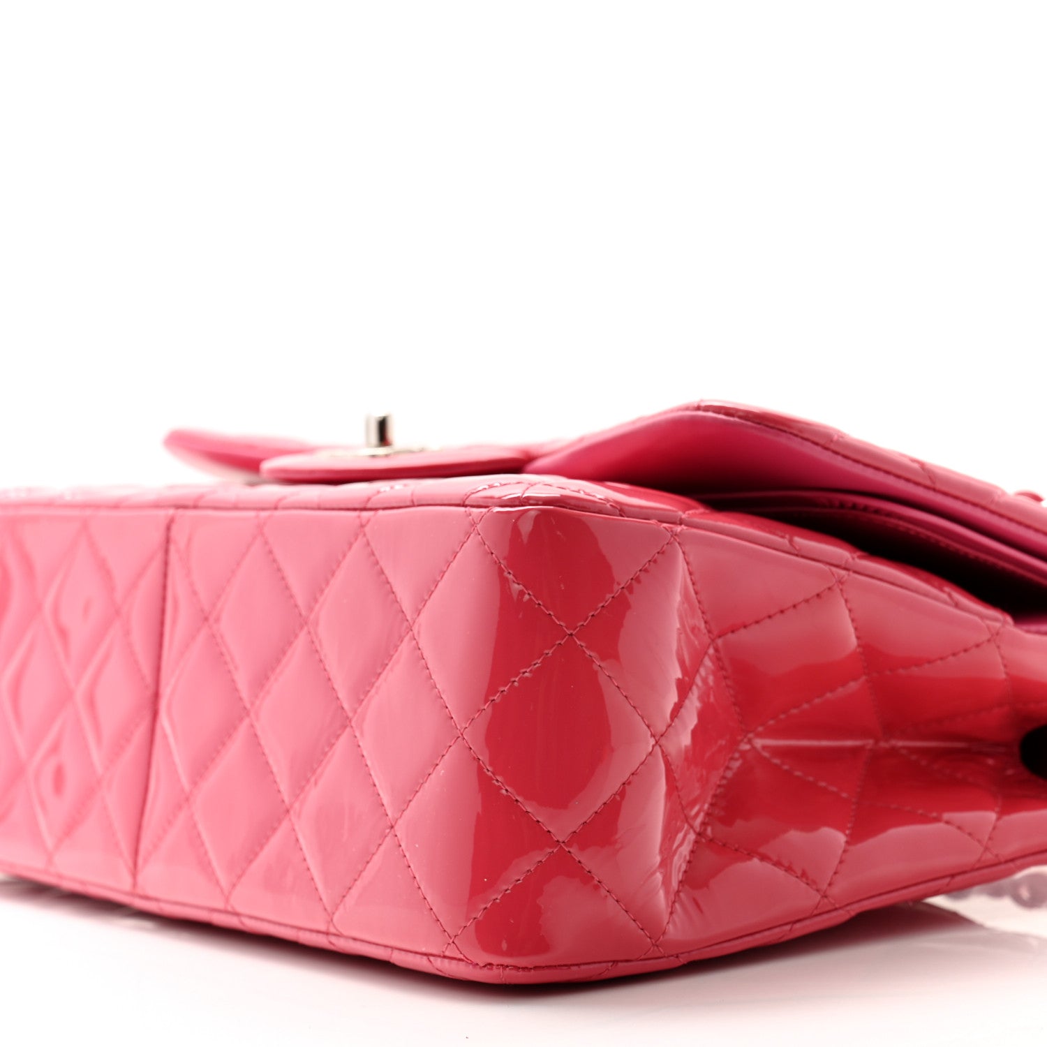 Chanel Patent Quilted Jumbo Double Flap Pink 10 of 10