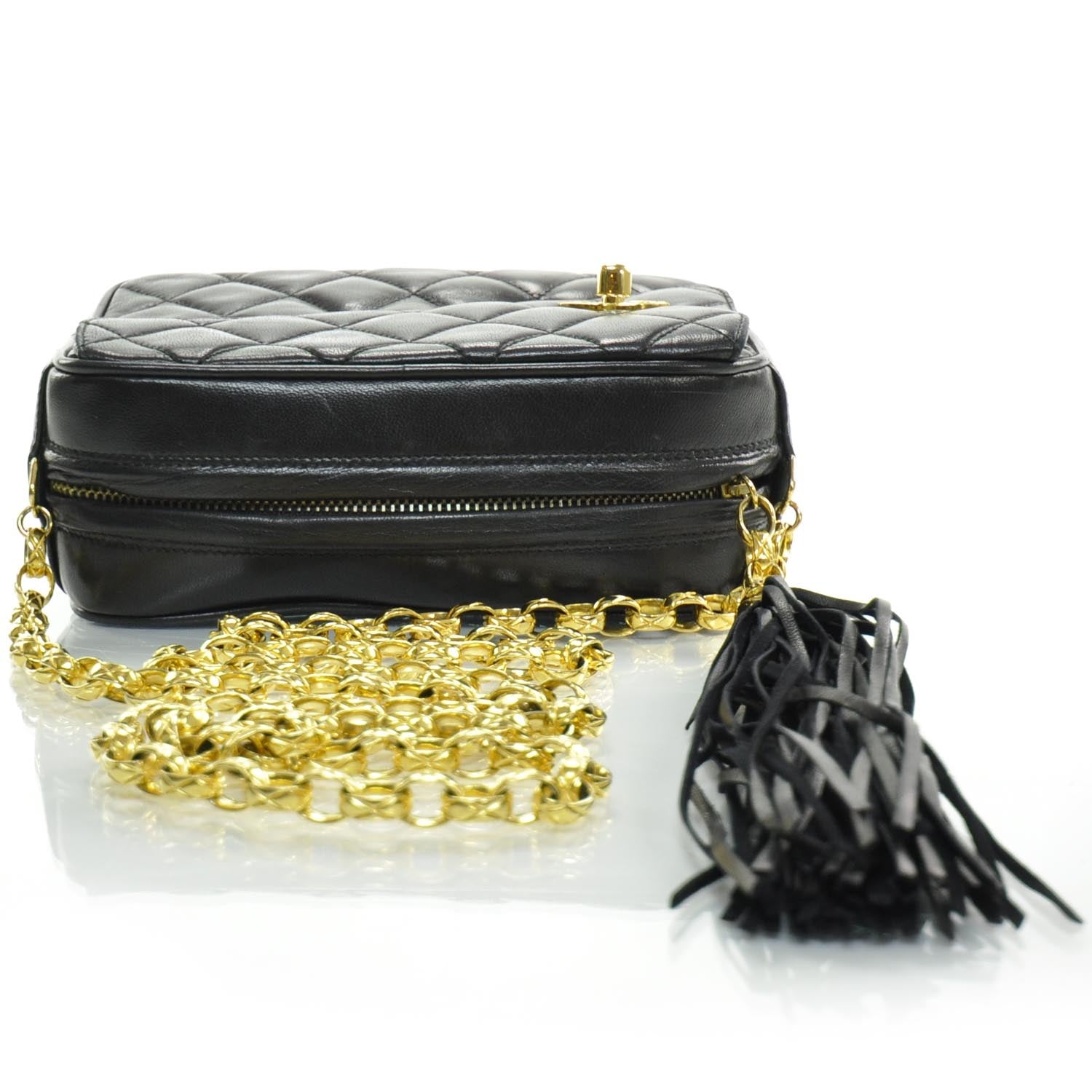 Chanel Quilted Lambskin Small Tassel Camera Case Black 5 of 11