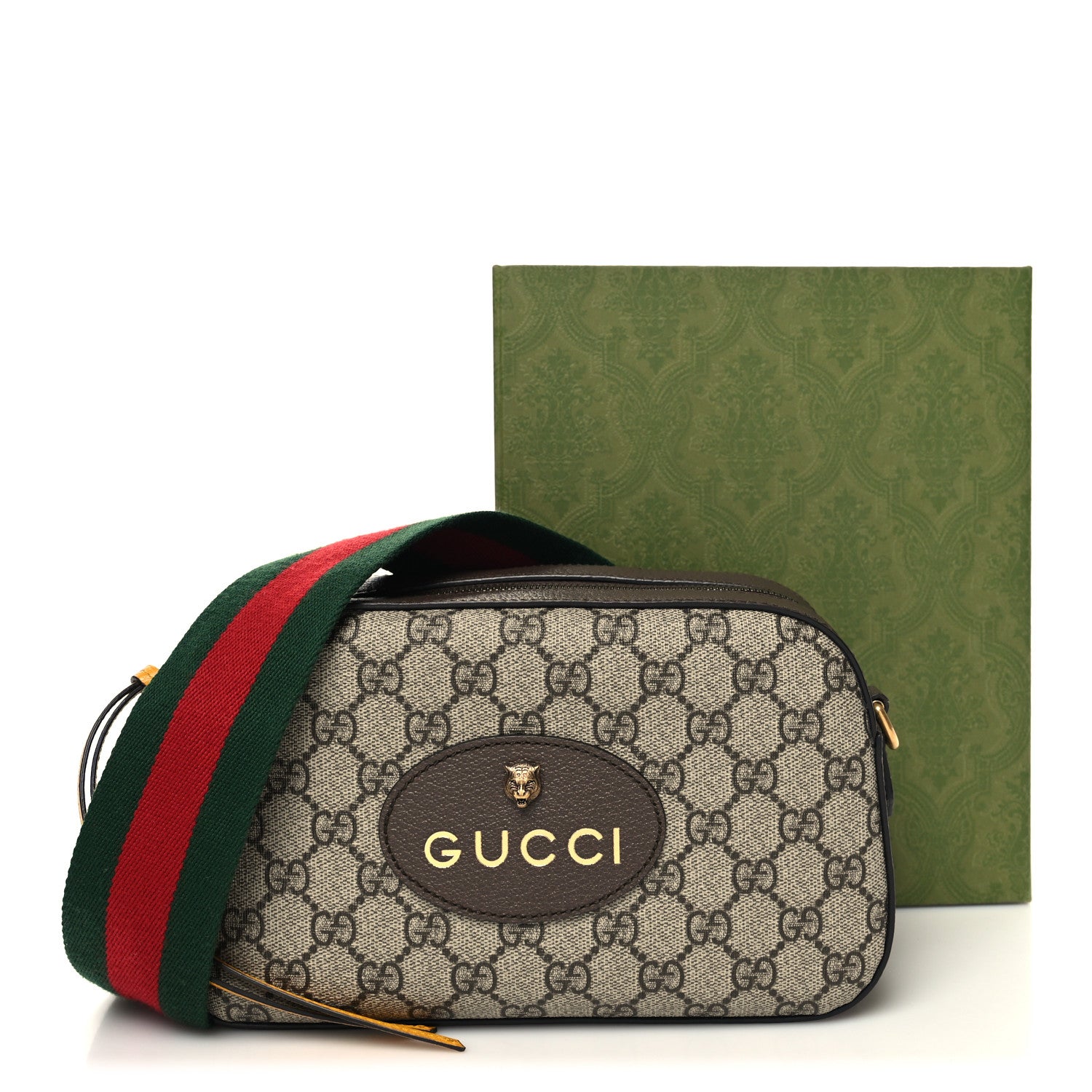 Gucci GG Supreme Monogram Web Neo Vintage Shoulder Bag Beige New Acero Crop 11 of 11