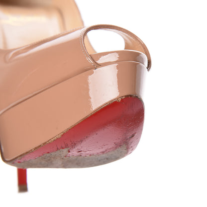 Christian Louboutin Patent Lady Peep 150 Pumps 37 Nude 12 of 17