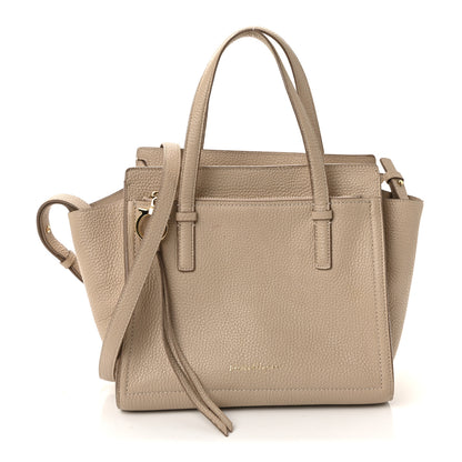 Salvatore Ferragamo Hammered Calfskin Double Handle Small Amy Tote Cumin 1 of 9
