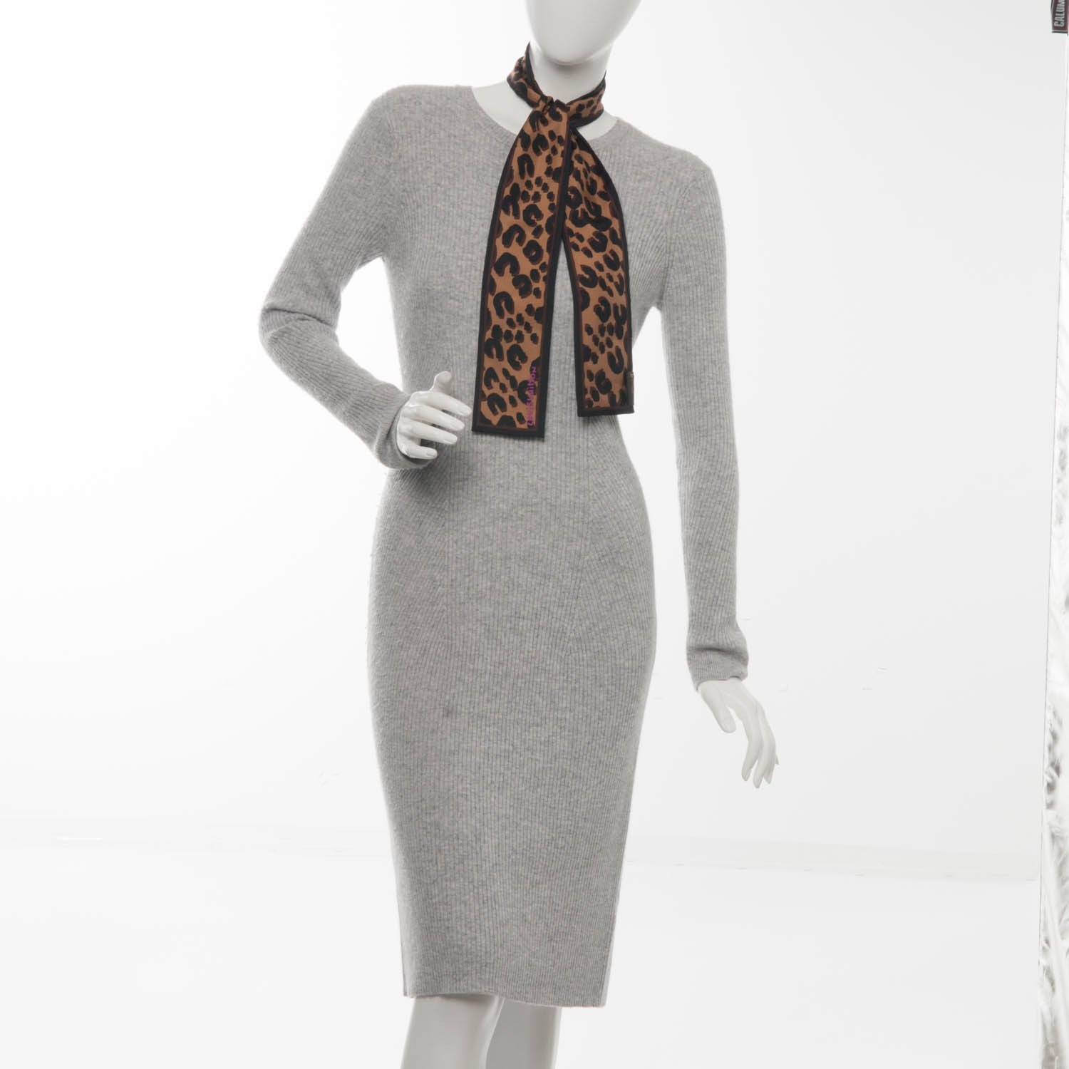 Louis Vuitton Silk Leopard Bandeau Scarf Marron 2 of 5