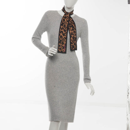 Louis Vuitton Silk Leopard Bandeau Scarf Marron 2 of 5