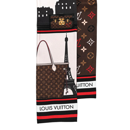 Louis Vuitton Silk Monogram Skyline Bandeau Marron 2 of 3
