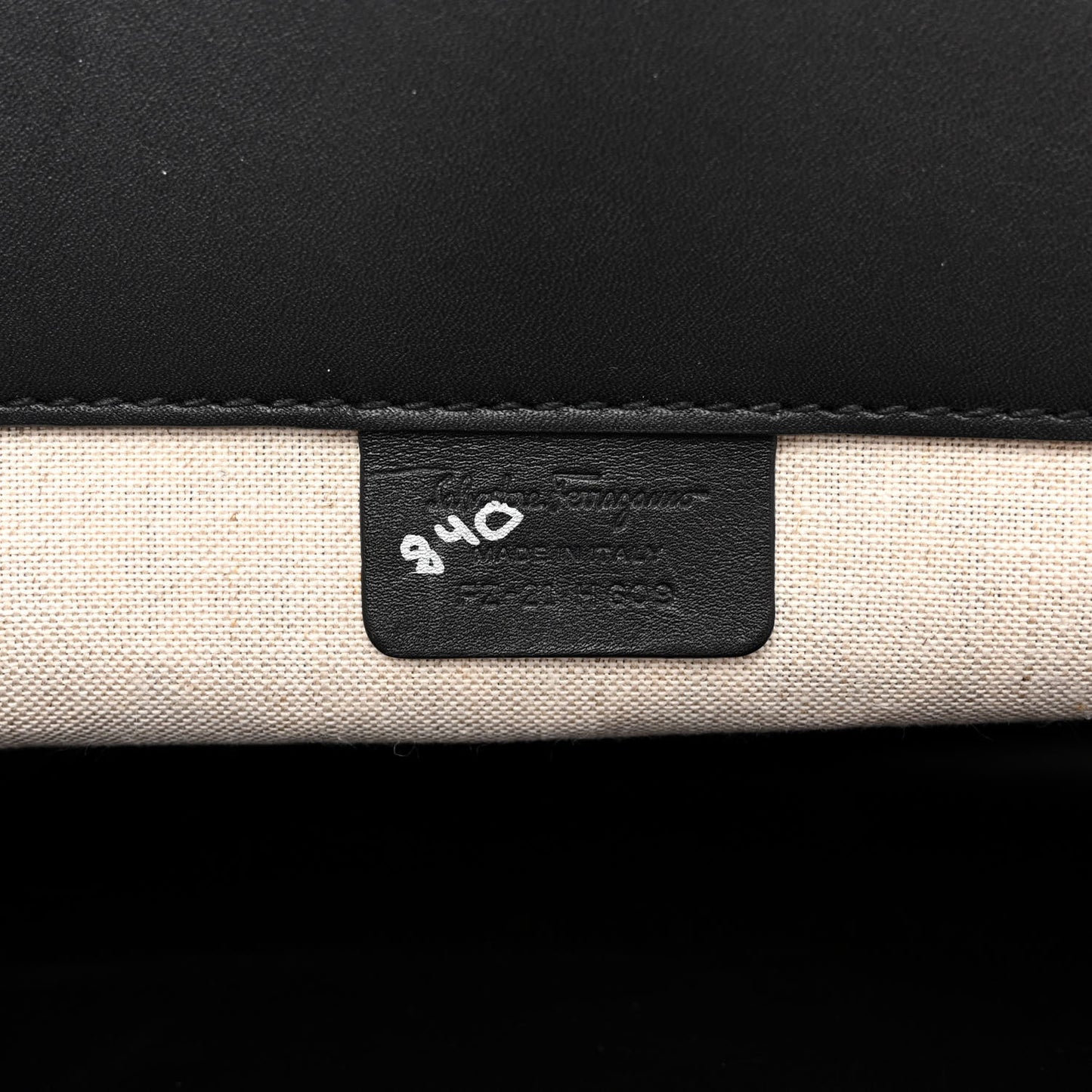 Canvas Calfskin Gancini The Studio Bag Black Beige
