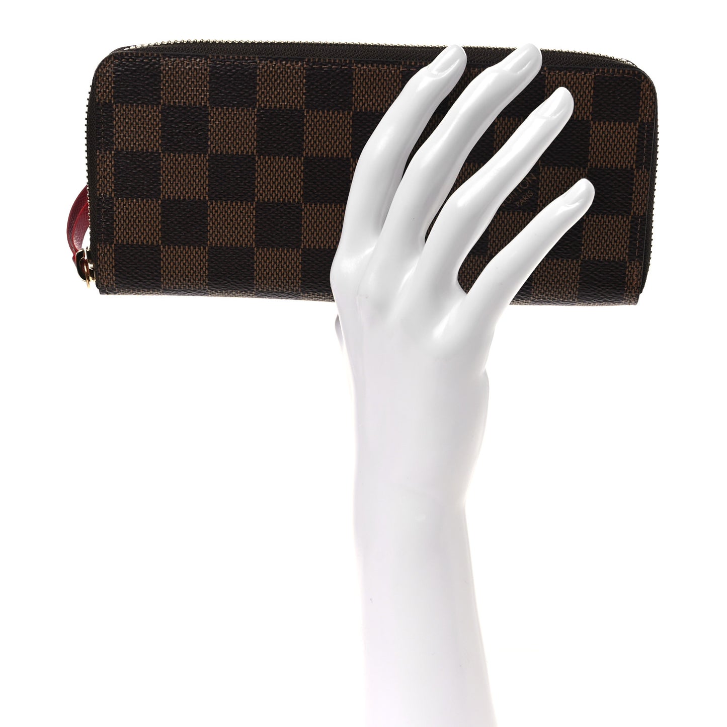 Damier Ebene Clemence Wallet Cherry
