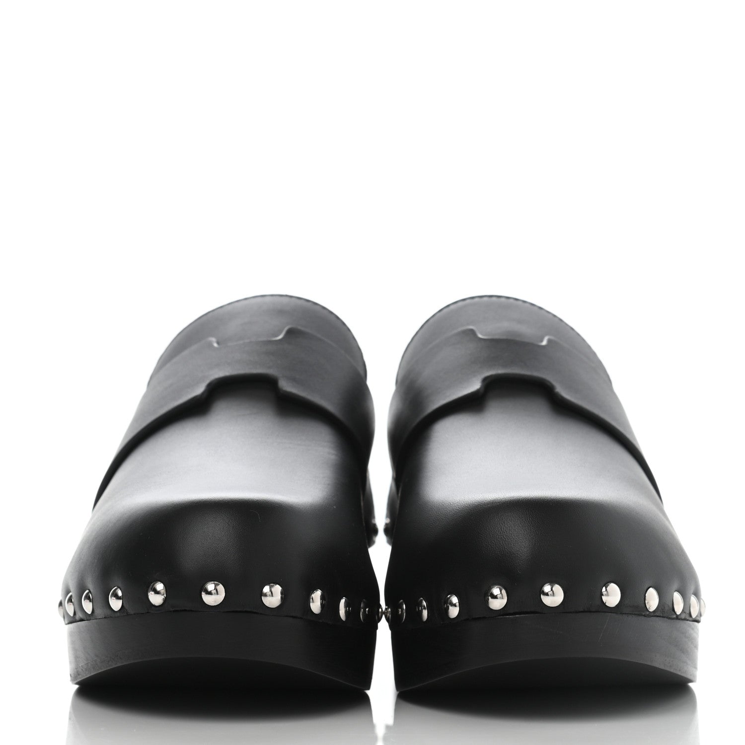Hermes Calfskin Calya Mules 38 Black 2 of 6