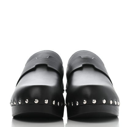 Hermes Calfskin Calya Mules 38 Black 2 of 6