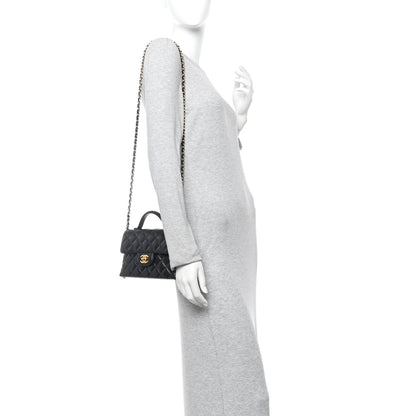 Chanel Lambskin Quilted Small Flap Top Handle Bag Black 2 of 10