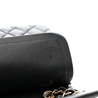 Chanel Lambskin Quilted Medium Double Flap Black 12 of 14