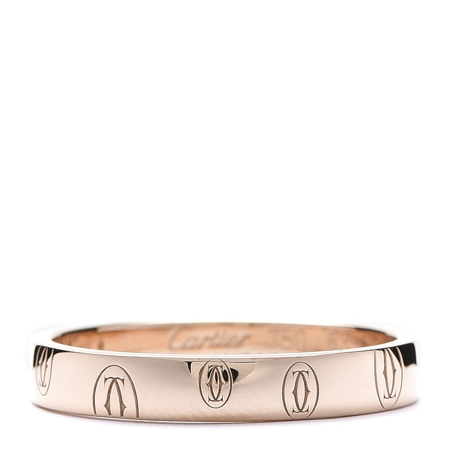 Cartier 18K Pink Gold 4mm Happy Birthday Band Ring 63 10.5 1 of 4